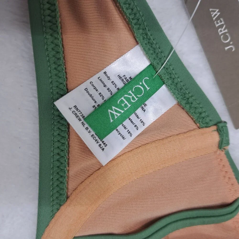 NWT J. CREW BALCONETTE UNDERWIRE BIKINI TOP BX612 RUSTIC WILLOW‎ 32B $75 MSRP
